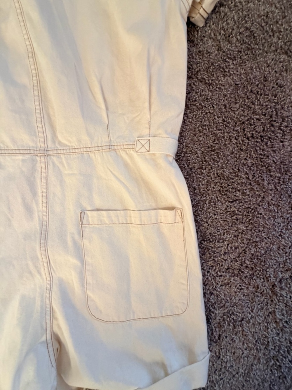 NWT Pistola Parker Cuffed Romper women's size large in Ecru - Picture 14 of 16